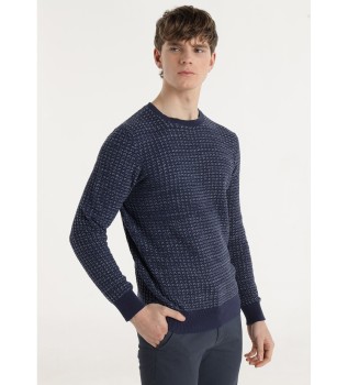 Pull jacquard ajour marine
