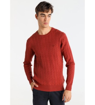 Rd flettet flettet pullover