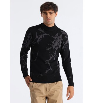 Marmor jacquard-jumper sort