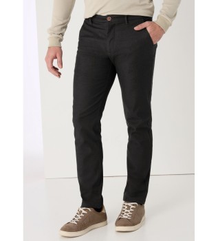 Pantalon chino  chevrons noir