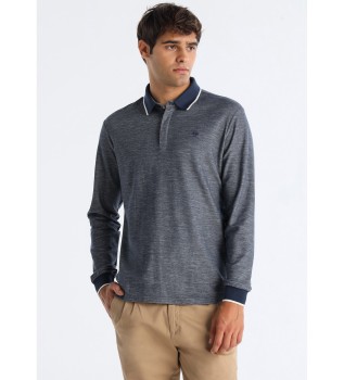 Poloshirt in Kontrastfarbe navy