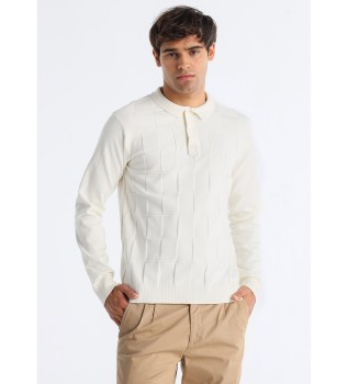 Gestricktes Poloshirt in Beige