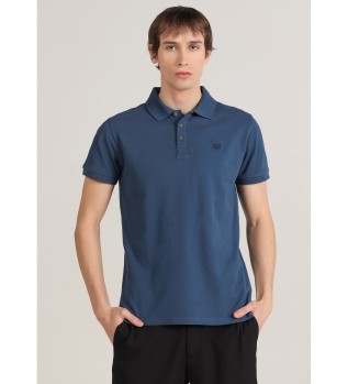 Polo Pique Kurzarm Logo Edition blau