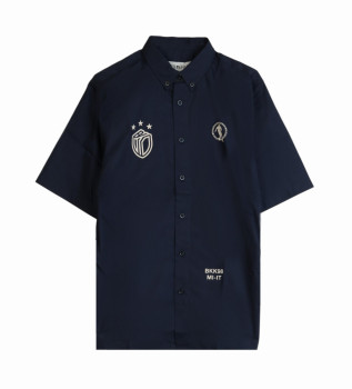 Chemise marine � manches courtes