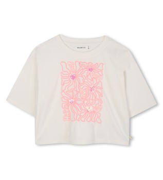 Maglietta a fiori bianco sporco