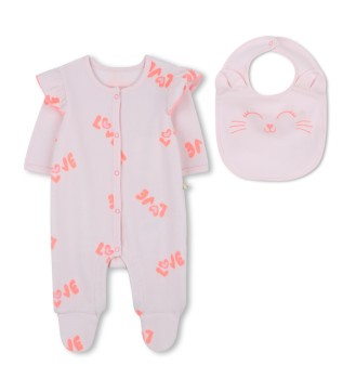 Rosa pyjamas och haklappsset