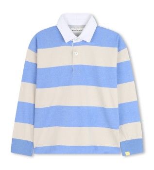 Blue striped polo shirt