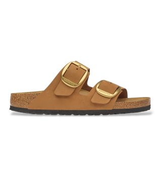 Sandálias de Couro Arizona Big Buckle Nubuck (Ajuste Estreito) castanho