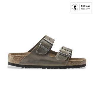 Sandali in pelle Arizona Soft Footbed Oiled (Vestibilità Regolare) marrone verdastro