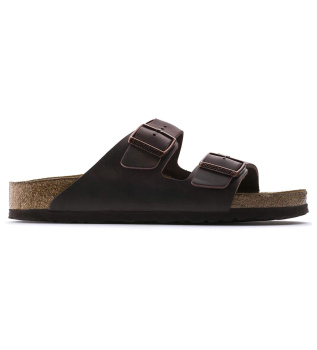 Sandálias de couro Arizona Soft Footbed Oiled castanho