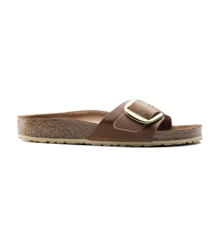 Sandalias de piel Madrid Big Buckle (Ajuste Estrecho) marrón