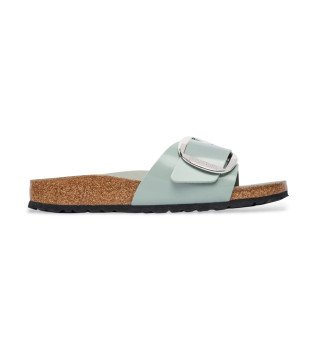 Madrid Big Buckle leather sandals blue green