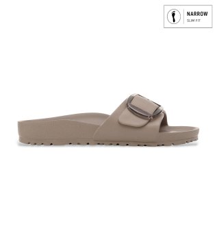 Sandali Madrid Big Buckle EVA (Ozek model) sivo-rjava barva taupe