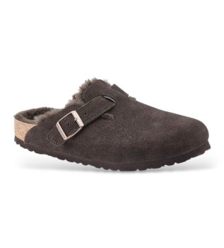 Boston Shearling Leather Clogs (Regular Fit) mocha