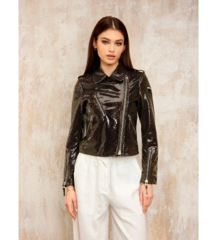 Lederjacke Vintage Cherry schwarz