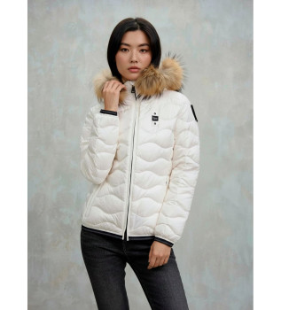 Pelsbekldt jakke Aldie hvid