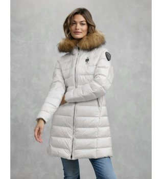 Kristin lang pelsjakke hvid