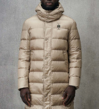 Plumifero largo con capucha Carver beige