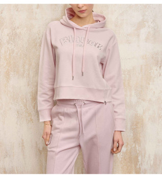 Sweat  capuche zipp Fayette rose avec capuche et fermeture clair