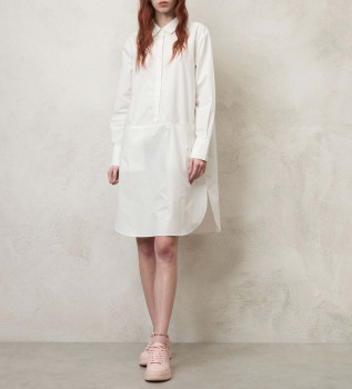 Abito bianco con due tasche