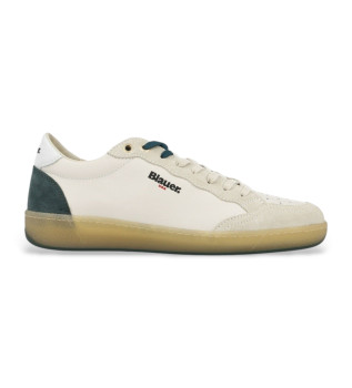 Baskets en cuir Murray01 blanc cass, vert