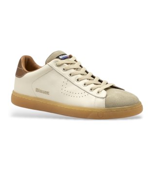 Baskets en cuir beige Lowell