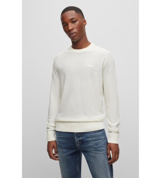 maglione a collo alto color bianco sporco