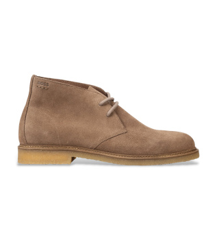 Botins de Pele Híbridas Lona bege