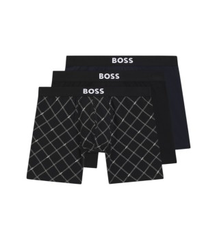 Set 3 enf�rgade boxershorts svart