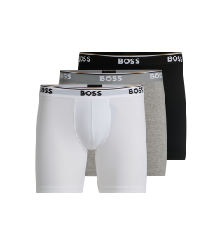 Pack 3 Boxers Power branco, cinzento, preto