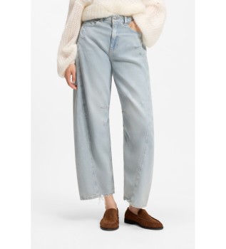 Blue Relaxed Fit Balloon Leg Jeans