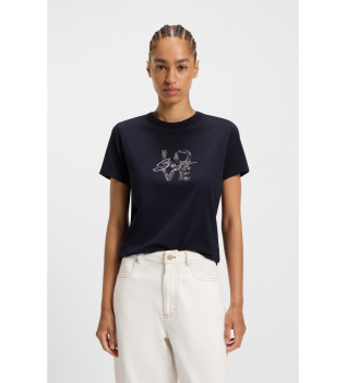 Majica s potiskom Elogo 19 navy