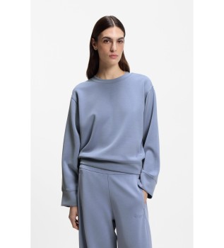 Sweatshirt med avslappnad passform och broderad logotyp blå