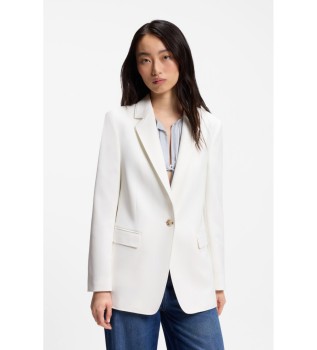 Blazer Regular Fit crep� el�stico blanco