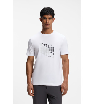 Wit T-shirt met TS Network-vlag