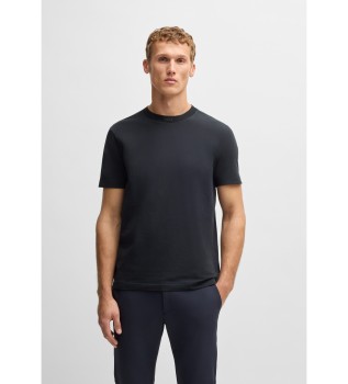 T-shirt  logo avec col bleu marine