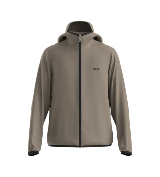 Grnlich braune Stoffjacke