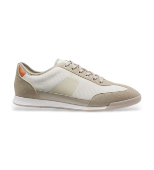 Sportschoenen met beige groefzool