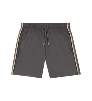 Swimsuit with logo and grey stripe