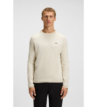 Pull avec dtails contrasts blanc cass