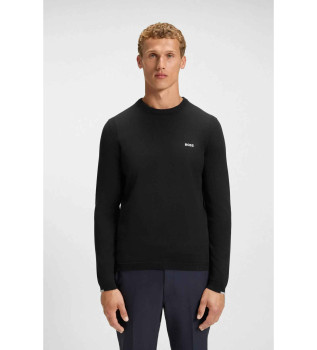 Pull avec dtails contrasts en bleu marine