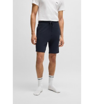 Ottoman knit navy pyjama shorts