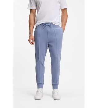 Pantalon droit avec passepoil bleu