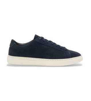 Kieran Tenn navy leather trainers