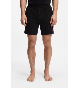Shorts Baumwolle elastisch Logo gerahmt Logo schwarz