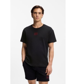 T-shirt en coton extensible avec logo noir