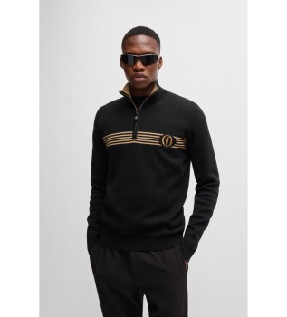 Odprt pulover črne barve