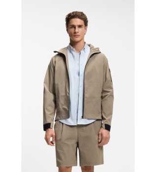 Veste d�perlante avec micro structure beige
