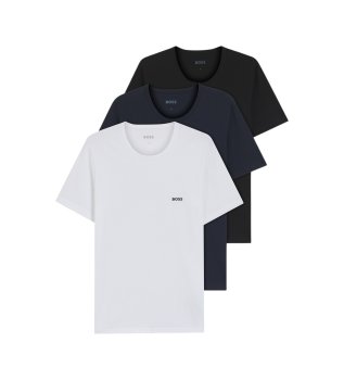 Pack 3 Camisetas RN Clásico negro, azul, blanco