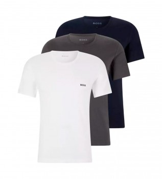 Pack 3 T-Shirts RN Clsico gris, bleu, blanc